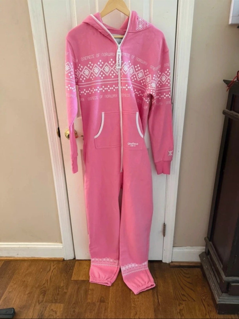 Onepiece Pink Hooded Onesie